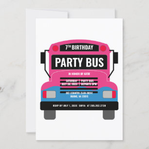Partybus-Geburtstagseinladung Einladung