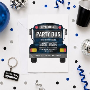 Partybus-Geburtstagsfeier Einladung
