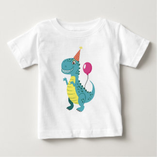 Partydinosaur mit Luftballon – Lustiger Dino  Baby T-shirt