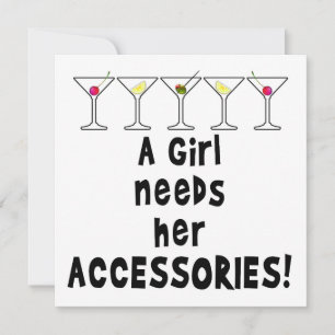 PARTYEINLADUNGEN, EIN MÄDCHEN BRAUCHT IHRE ACCESSO EINLADUNG