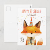 Partyfuchs- Kindergeburtstag- personalisierbare Postkarte (Vorne/Hinten)