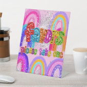 Partygeschenke Sequin Regenbogen Sockelschild (In SItu)