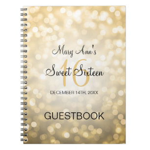 Partyguestbook-GoldGlitzer-Lichter des Bonbon-16 Notizblock