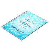 Partyguestbook-Türkis-Glitzer-Lichter des Notizblock (Linke Seite)