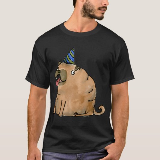 Partyhund mit Partyhut T-Shirt (Vorderseite)