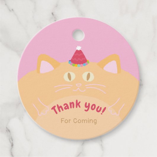Partyhut Katzen Geschenkanhänger (Vorderseite)