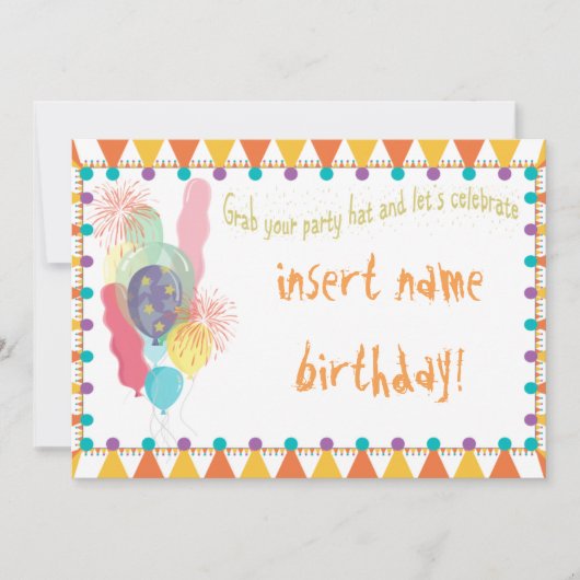 Partyhütchen Einladung (Vorderseite)