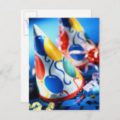 Partyhütchen Einladungspostkarte (Vorne/Hinten)