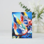 Partyhütchen Einladungspostkarte (Stehend Vorderseite)