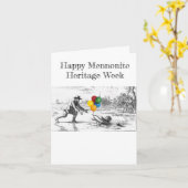 Partying Dirk Willems Mennonite Heritage Week Card Karte (Gelbe Blume)