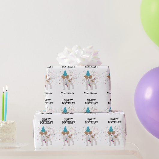 Partying für Hunde - Geburtsname Geschenkpapier (Partygeschenke)
