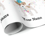 Partying für Hunde - Geburtsname Geschenkpapier (Rolleneckpunkt)