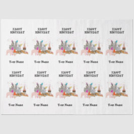 Partying von Tieren - Name der Geburtstagspartei Seidenpapier