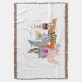 Partying von Tieren - Niedliche Tiere mit Party Decke (Vorderseite Vertikal)