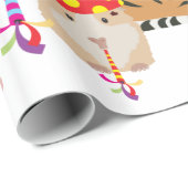 Partying von Tieren - Niedliche Tiere mit Party Geschenkpapier (Rolleneckpunkt)