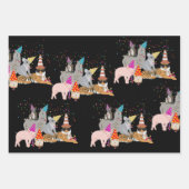 Partying von Tieren - Niedliche Tiere mit Party Geschenkpapier Set (Vorderseite 3)
