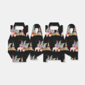 Partying von Tieren - Niedliche Tiere mit Party Geschenkschachtel (Ungefaltet)