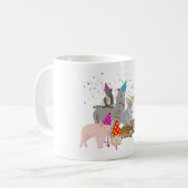 Partying von Tieren - Niedliche Tiere mit Party Kaffeetasse (Vorderseite Links)