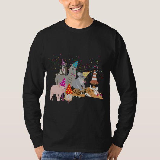 Partying von Tieren - Niedliche Tiere mit Party T-Shirt (Vorderseite)