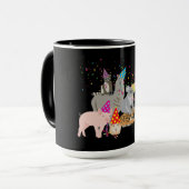 Partying von Tieren - Niedliche Tiere mit Party Tasse (Vorderseite Links)