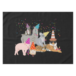 Partying von Tieren - Niedliche Tiere mit Party Tischdecke