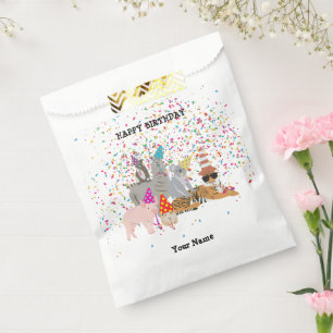 Partying von Tieren - Tiere bei der Geburtstagspar Geschenktütchen