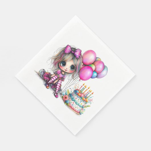 Partymädchen Serviette (Ecke)