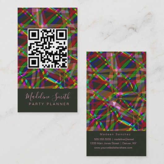 Partyplaner-Streamer-QR-Code Visitenkarte (Vorne/Hinten)