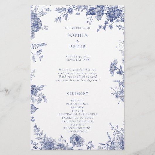 Partyprogramm für Rote Blüte (Vorderseite)