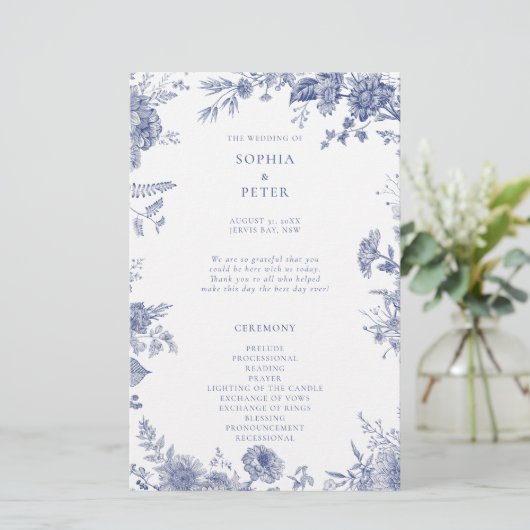 Partyprogramm für Rote Blüte (Stehend Vorderseite)