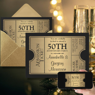 Partys zum 50. Hochzeitstag im Stil eines Goldenen Einladung
