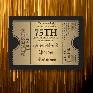 Partys zum 75. Hochzeitstag im Stil eines Goldenen Einladung