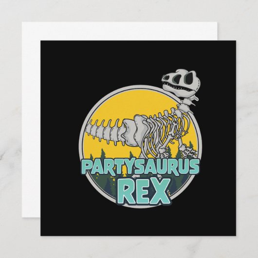 Partysaurus Rex Einladung (Vorne/Hinten)