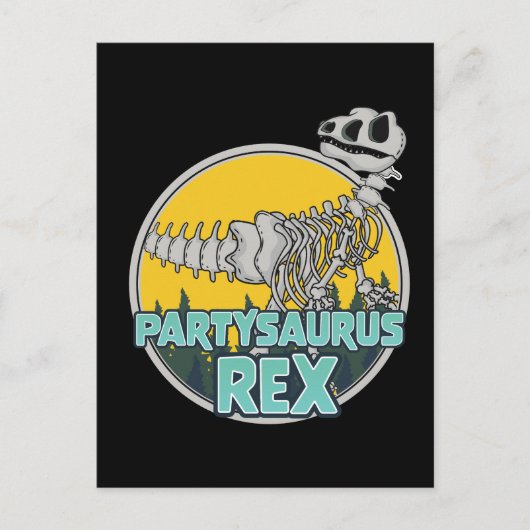 Partysaurus Rex Einladungspostkarte (Vorderseite)