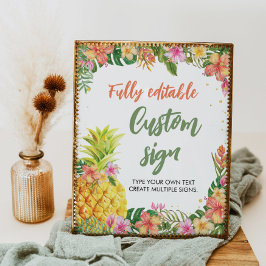 Partyschild der tropischen Flora Poster