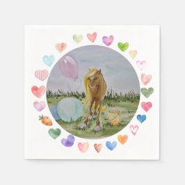 Partyservietten mit Pferdemotiv, Pony Party Serviette