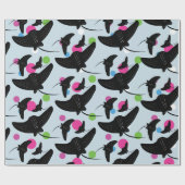 Partystachelrochen Farbige Muster Geschenkpapier (Flach)