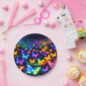 Partyteller Neon Schmetterlingsmotiv (Party)