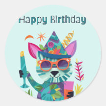 Partytier Alles Gute zum Geburtstag Bunt