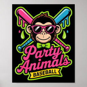 Partytier Baseball lustiger Affe lebendige Schleim Poster