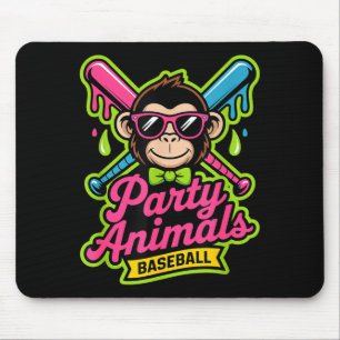 Partytier Baseball lustiger Affe lebendiger Schlei Mousepad