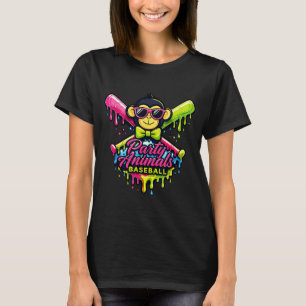 Partytier Baseball lustiger Affe T-Shirt