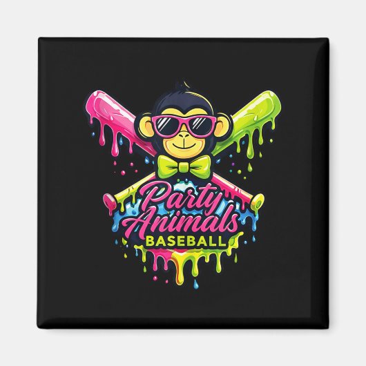 Partytier Baseball lustiger Affe Tank Top Magnet (Vorne)