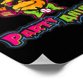 Partytier Baseballaffe Poster (Ecke)