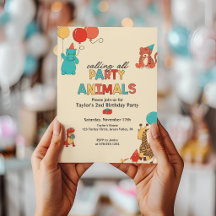 Partytier mit Luftballons Retro-Farben Geburtstag