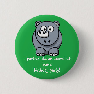 Partytierrhino-Knopf-Gastgeschenk-Andenken Button