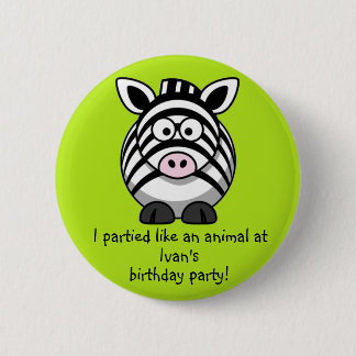 PartytierZebra knöpft Gastgeschenke-Andenken Button