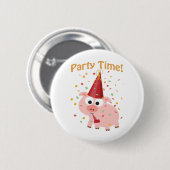 Partytime Konfetti Schwein Button (Vorne & Hinten)