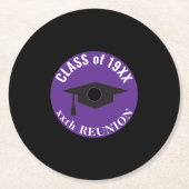 Partytime, Nostalgic Class-Wiedersehen-Untersetzer Runder Pappuntersetzer (Vorderseite)