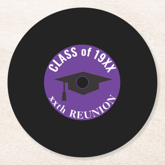 Partytime, Nostalgic Class-Wiedersehen-Untersetzer Runder Pappuntersetzer (Vorderseite)